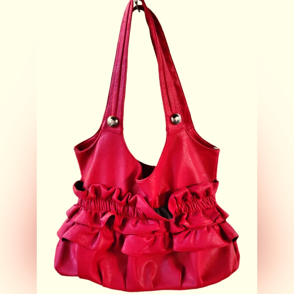 Nwot Red Purse w/ Ruffle detail